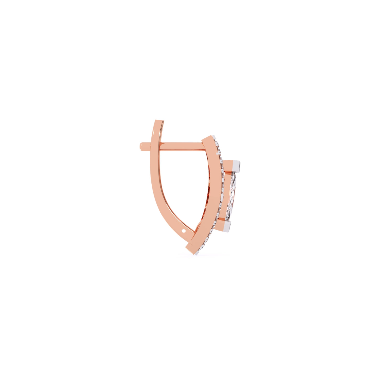 Marquise Halo Stud Bali Diamond Earrings